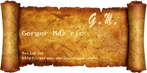 Gerger Móric névjegykártya